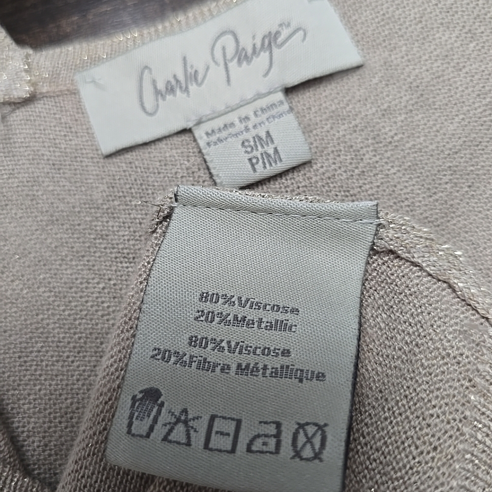 Charlie Paige womens sweater sz petite small gold - Picture 4 of 4